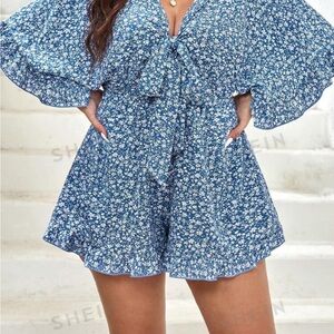 Plus sized floral romper